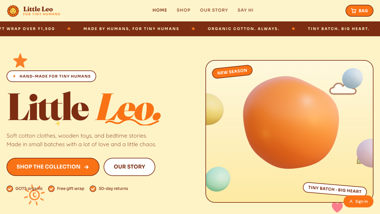 Little Leo theme preview